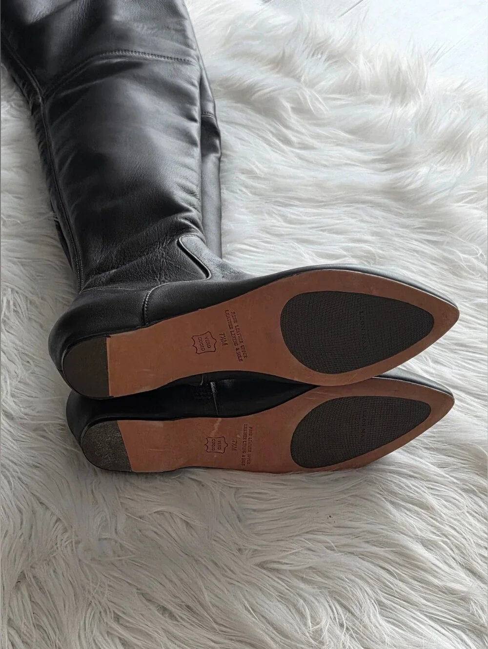 Leon Max Over-the-Knee Brown Fine Genuine Leather-Look Women's Boots
